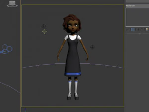 desenho animado de menina negra 02 Modelo 3D
