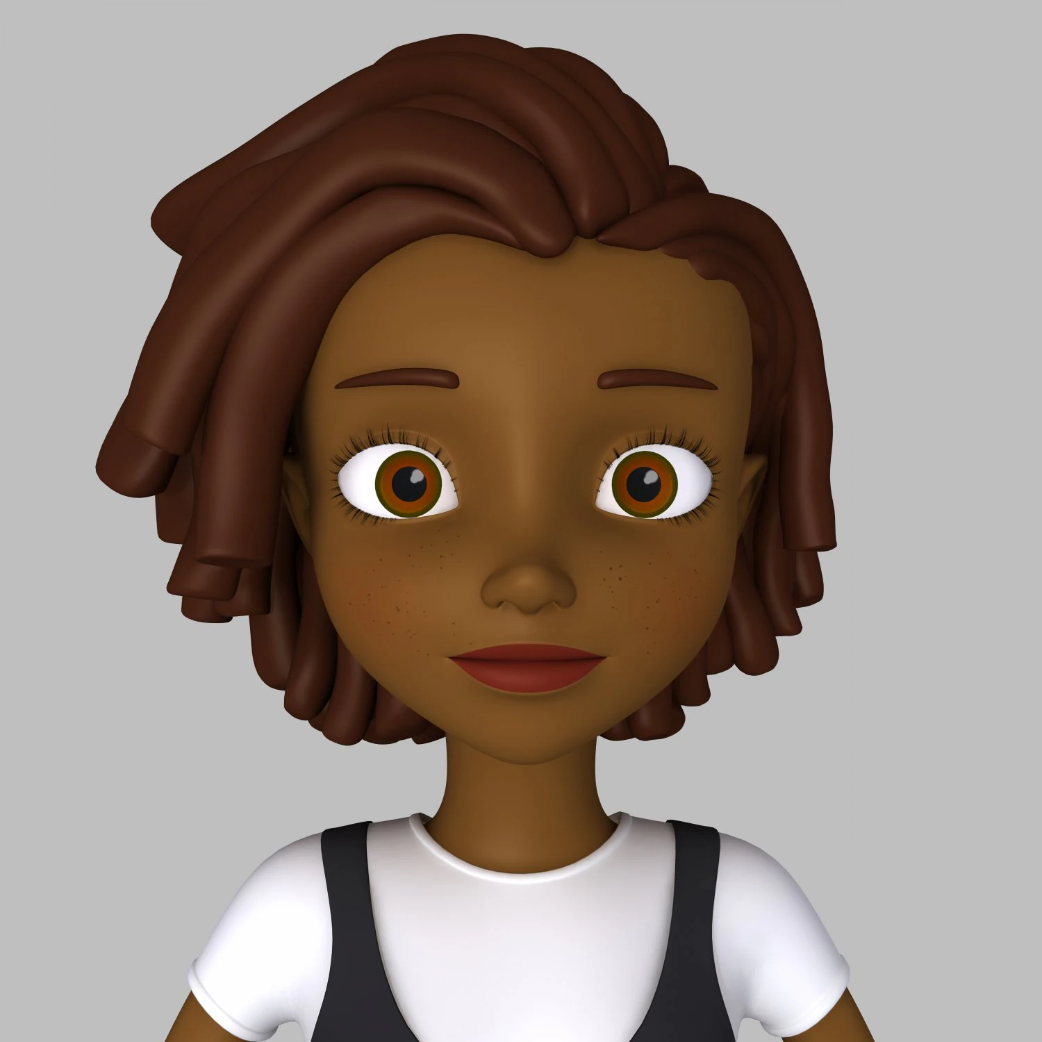 desenho animado de menina negra 02 Modelo 3D .c4d .max .obj .3ds .fbx .stl .blend 