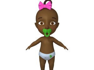 black baby cartoon 3D Модель