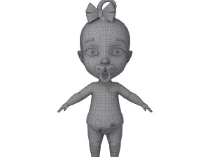 black baby cartoon 3D Model