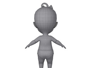 black baby cartoon 3D Модель
