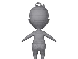 black baby cartoon 3D Model