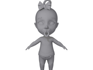 black baby cartoon 3D Модель