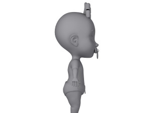 black baby cartoon 3D Модель
