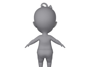 black baby cartoon 3D Модель