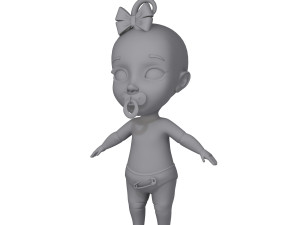 black baby cartoon 3D Модель