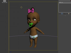 black baby cartoon 3D Модель