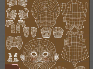black baby cartoon 3D Модель