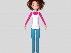 girl 03 cartoon Modelo 3D