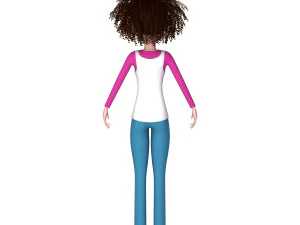 girl 03 cartoon 3D Model