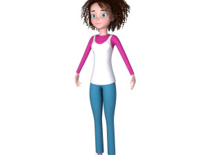 girl 03 cartoon 3D Model