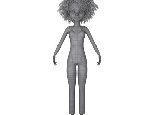 girl 03 cartoon 3D Model
