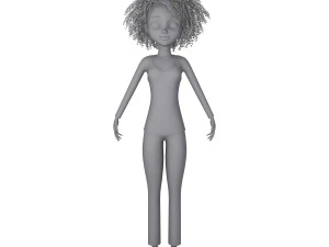girl 03 cartoon 3D Model