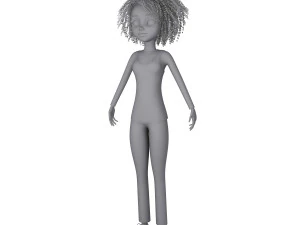 girl 03 cartoon 3D Model