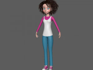 girl 03 cartoon 3D Model