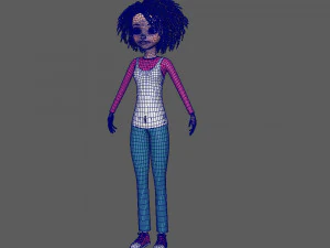 girl 03 cartoon 3D Model