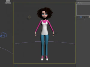 girl 03 cartoon 3D Model