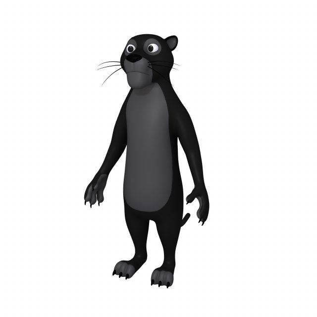 panther cartoon 3D Model .c4d .max .obj .3ds .fbx .stl .blend 