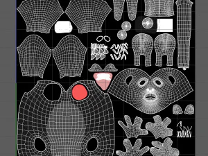 cartone animato di pantera Modello 3D