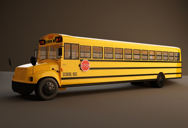 school bus Model 3D .c4d .max .obj .3ds .fbx .stl .blend 
