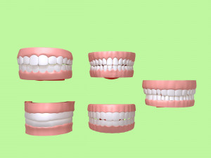 human mouth 03 teeth cartoon 3D Model