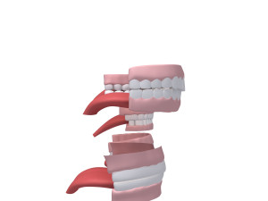 human mouth 03 teeth cartoon 3D Model
