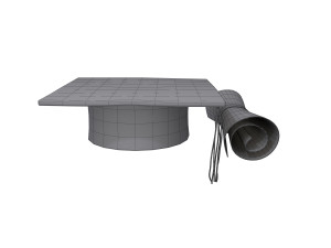 graduation cap and diploma 3D 모델