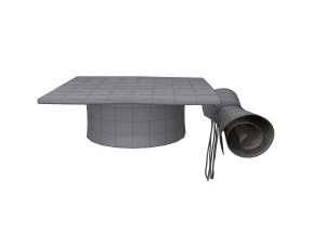 Graduation cap and diploma 3D Model