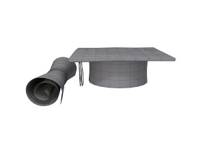 graduation cap and diploma 3D 모델