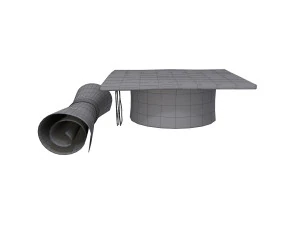 Graduation cap and diploma 3D Model