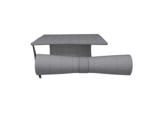 graduation cap and diploma 3D 모델