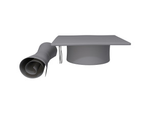 graduation cap and diploma 3D 모델