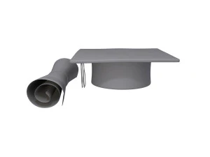 Graduation cap and diploma 3D Model