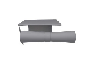 Graduation cap and diploma 3D Model