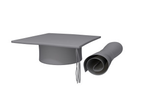 graduation cap and diploma 3D 모델
