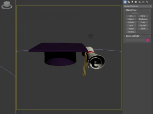 Graduation cap and diploma 3D Model