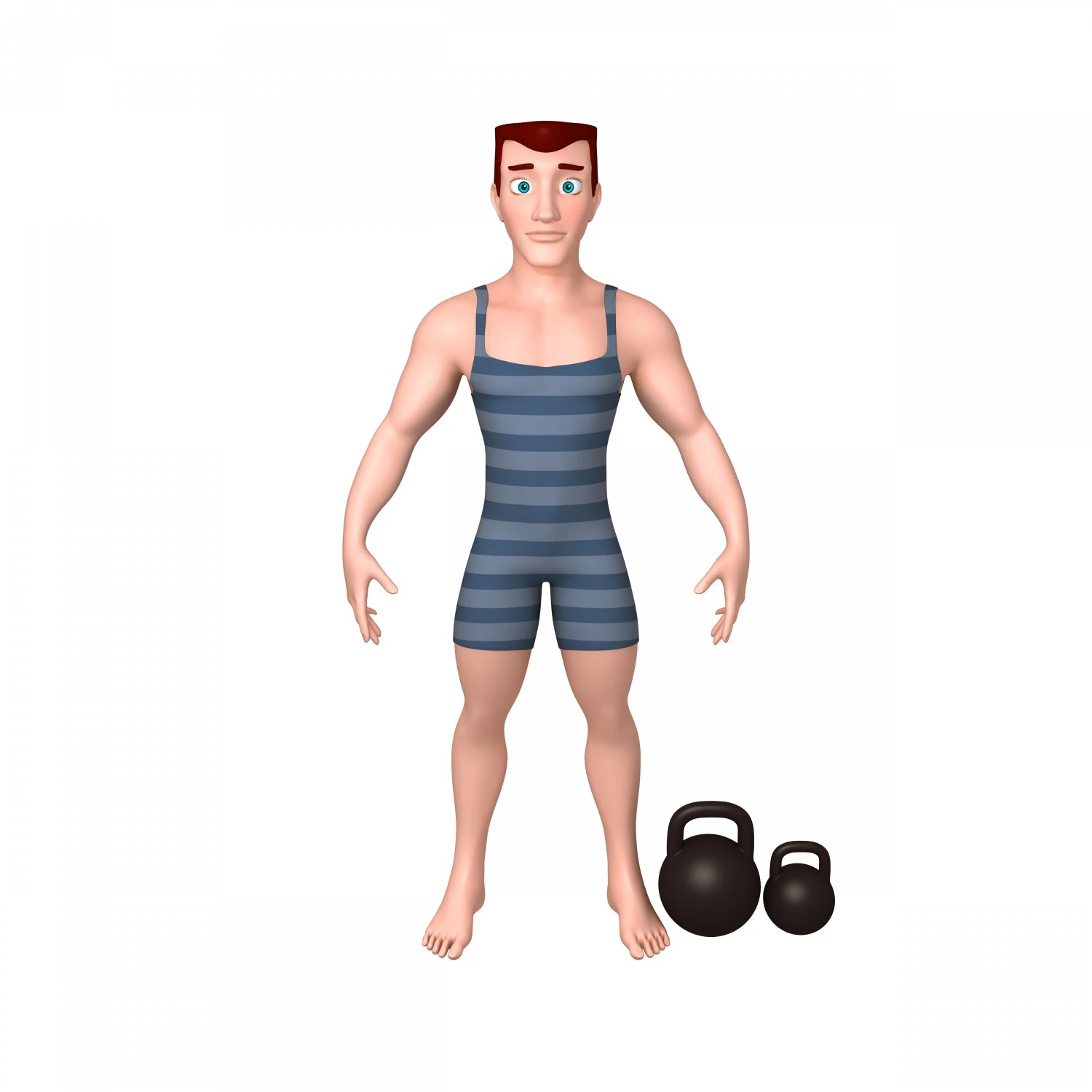 bodybuilder cartoon 3D Model .c4d .max .obj .3ds .fbx .stl .blend