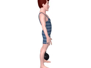 bodybuilder cartoon 3D Model
