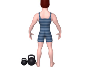 bodybuilder cartoon Modèle 3D