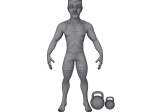 bodybuilder cartoon Modèle 3D