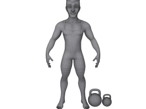 bodybuilder cartoon 3D Model