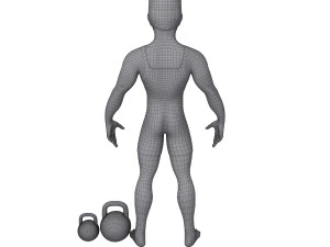 bodybuilder cartoon 3D Model