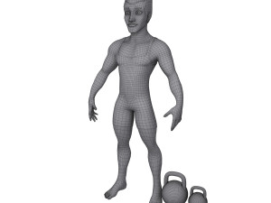 bodybuilder cartoon Modèle 3D