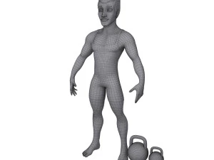 bodybuilder cartoon 3D Model