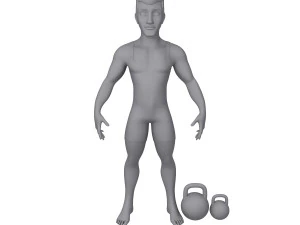 bodybuilder cartoon 3D Model