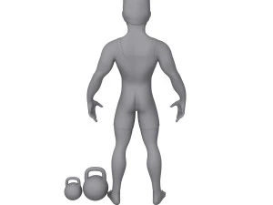 bodybuilder cartoon 3D Model