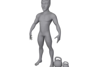 bodybuilder cartoon 3D Model