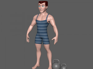 bodybuilder cartoon Modèle 3D