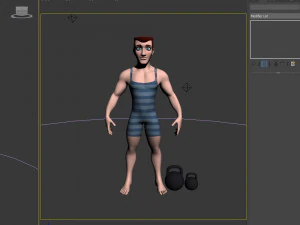 bodybuilder cartoon 3D Model