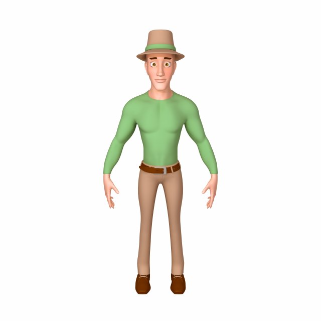 man cartoon 02 Model 3D .c4d .max .obj .3ds .fbx .stl .blend 